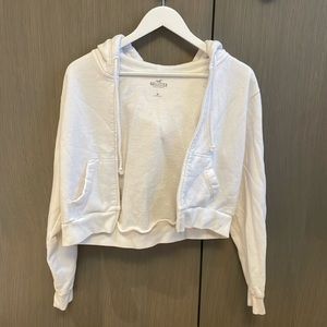 COPY - Women’s Hollister cropped white hoodie